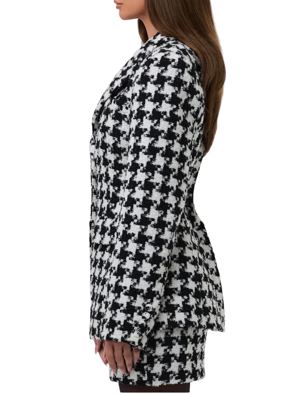 Meg & Margot Black & White Houndstooth Blazer & Skirt Set -M - Picture 2 of 7